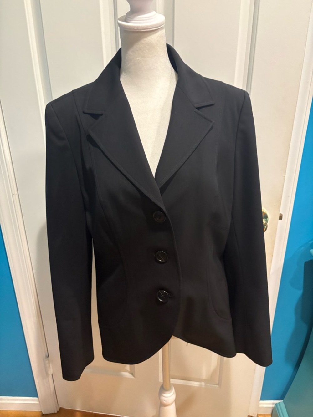 Lafayette 148 blazer jacket wool black sz 10 tailored